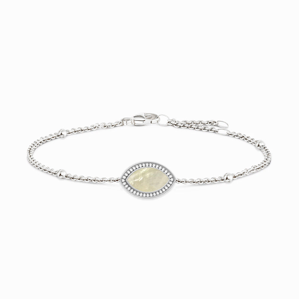 "Mini" Marquise Mother-of-Pearl Silver Bracelet