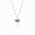 "Mini" Marquise Ocean Mother-of-Pearl Silver Necklace