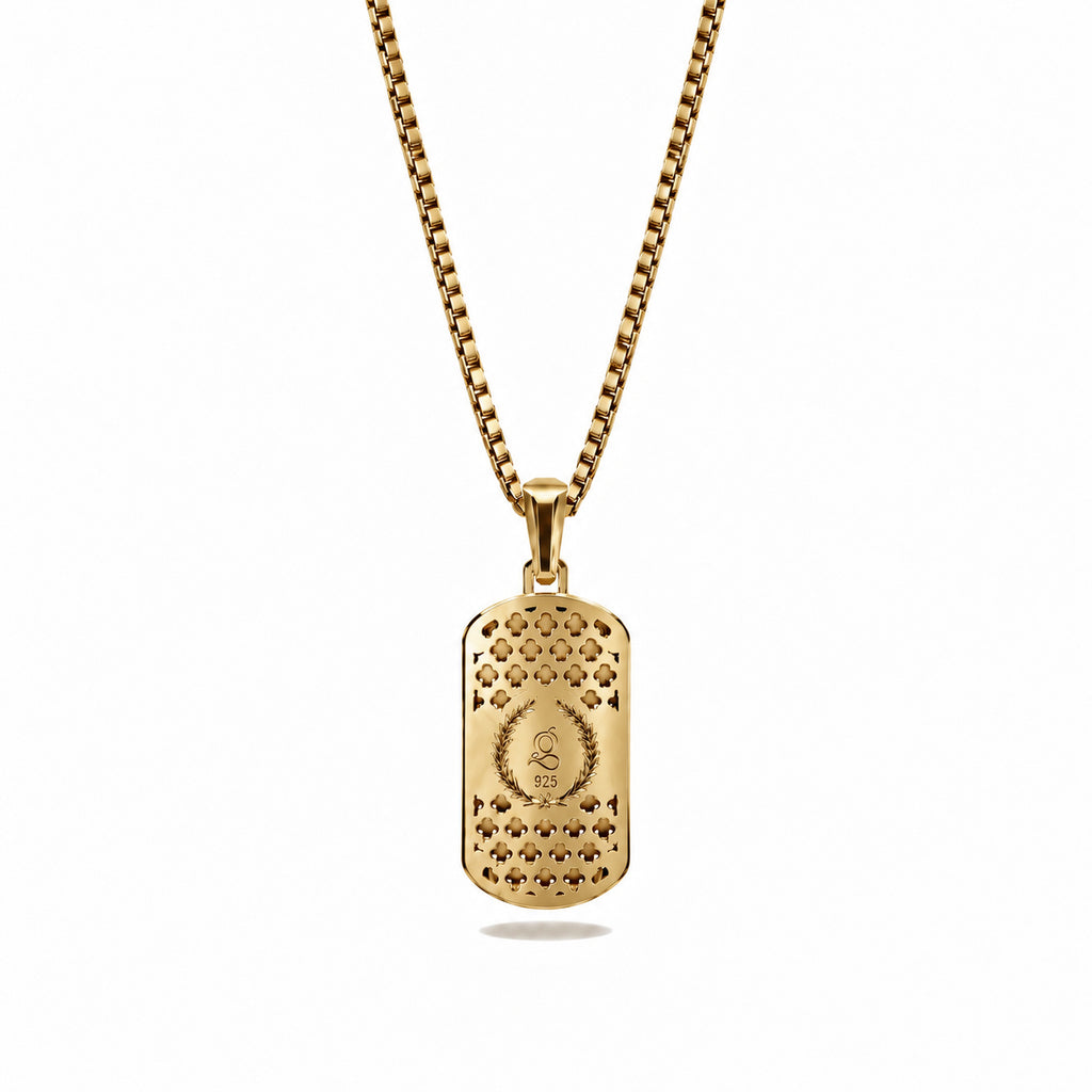 Initial Small Frame Gold Plated Silver Necklace