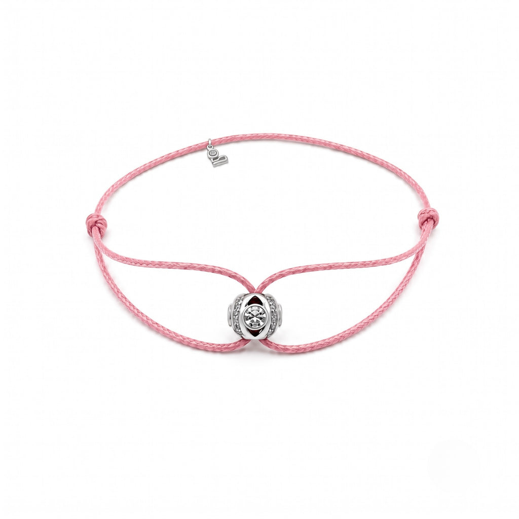 G-Ball Red Silver Cord Bracelet