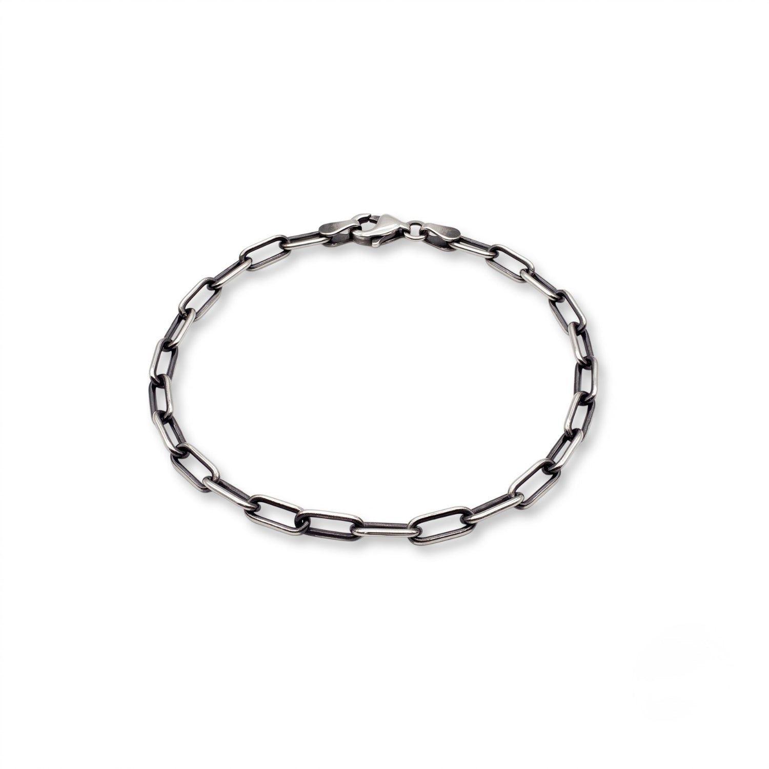 GJ Forse Chain Oksitli Gümüş Bileklik
