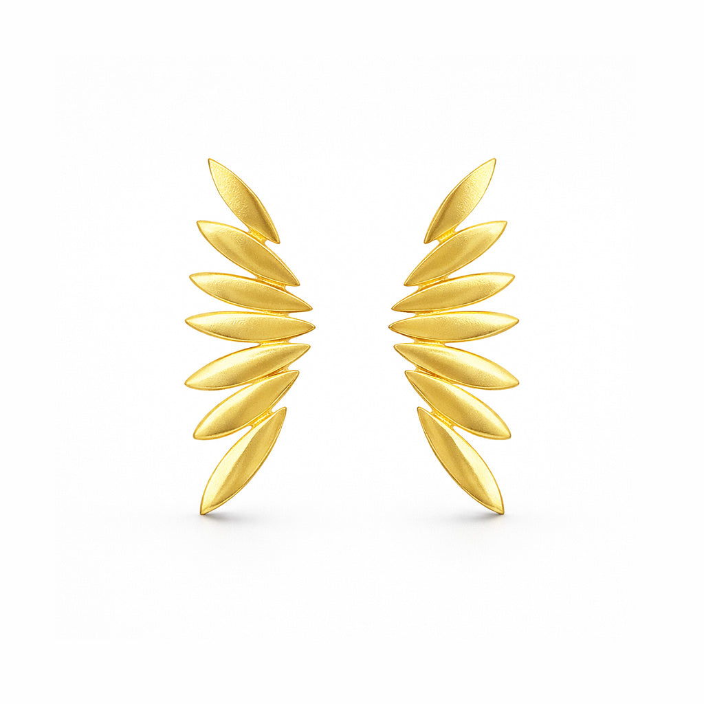 Angel Wing Gold Plated Silver Earrings 