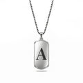 Initial Big Frame Silver Necklace
