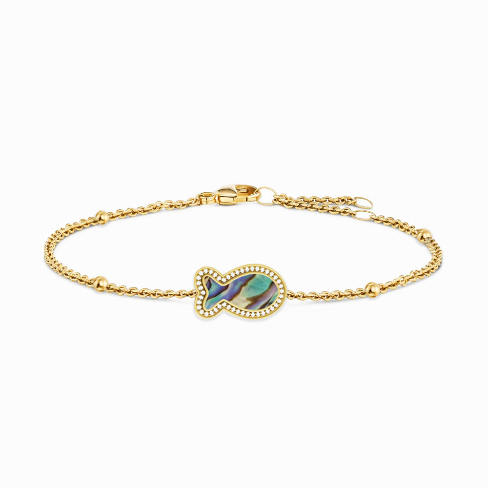 "Mini" Fish Ocean Pearl Silver Bracelet