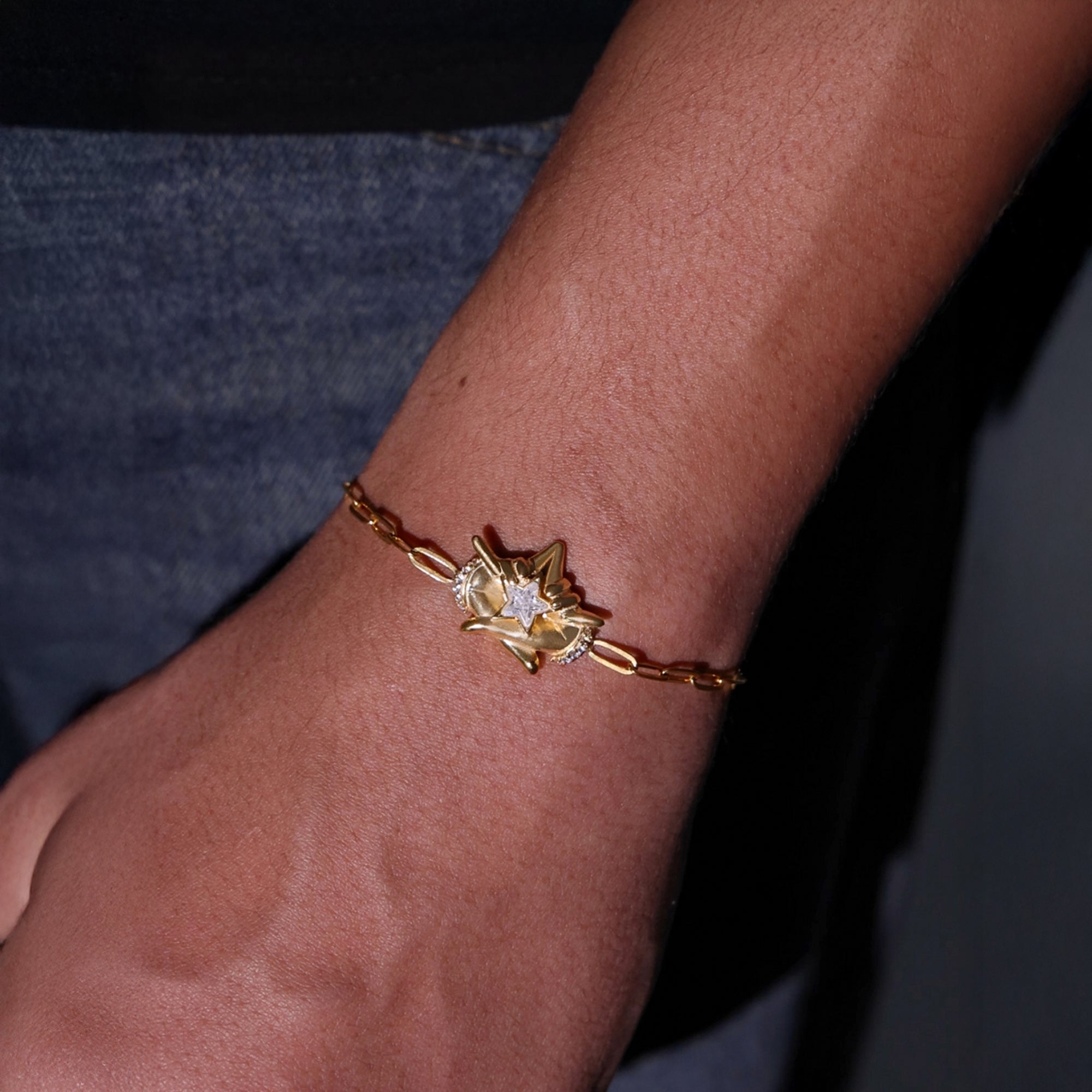 Starboy Zincir Altın Kaplama Gümüş Bileklik