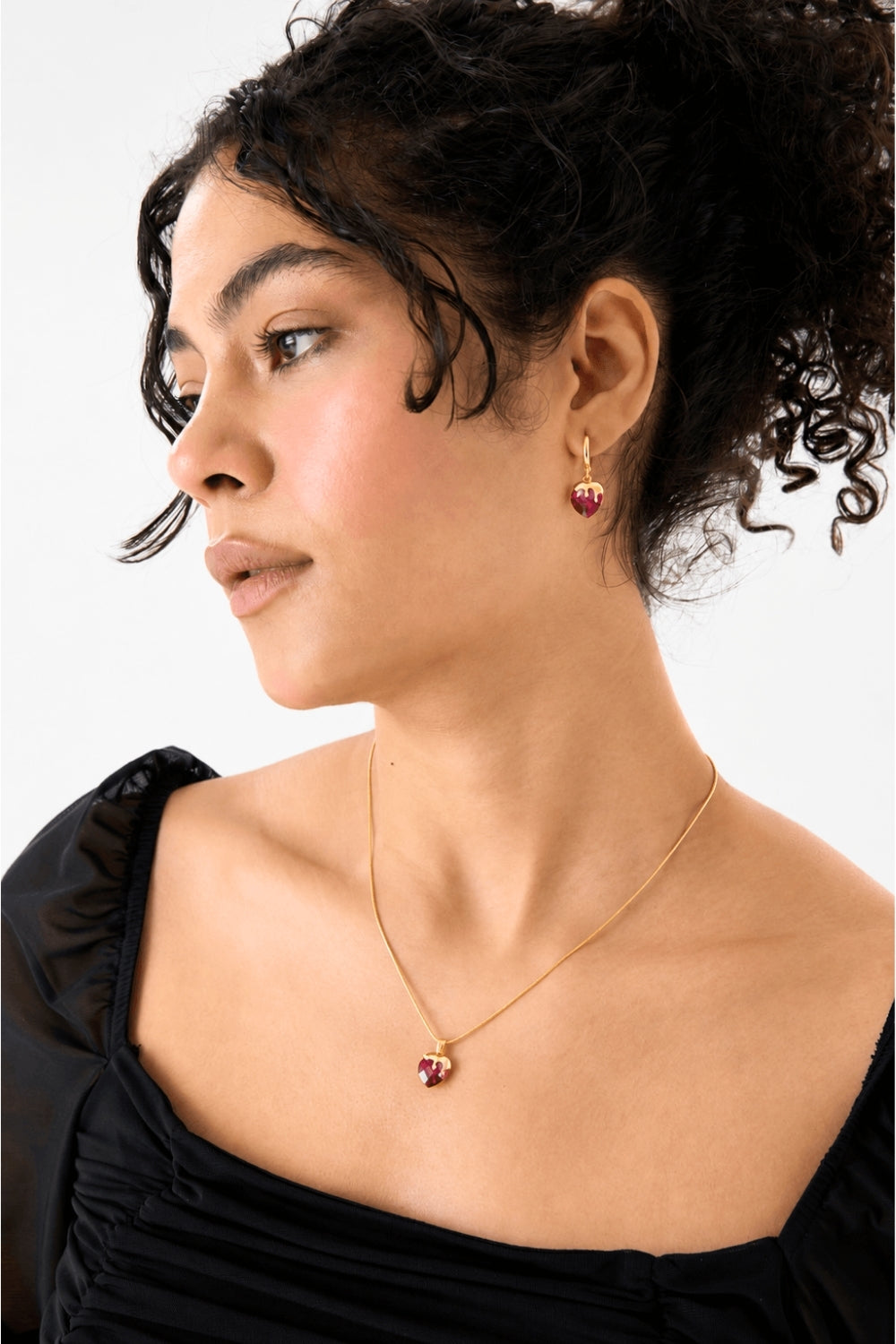 Melting for You - Ruby Kalp 14K Altın Kolye