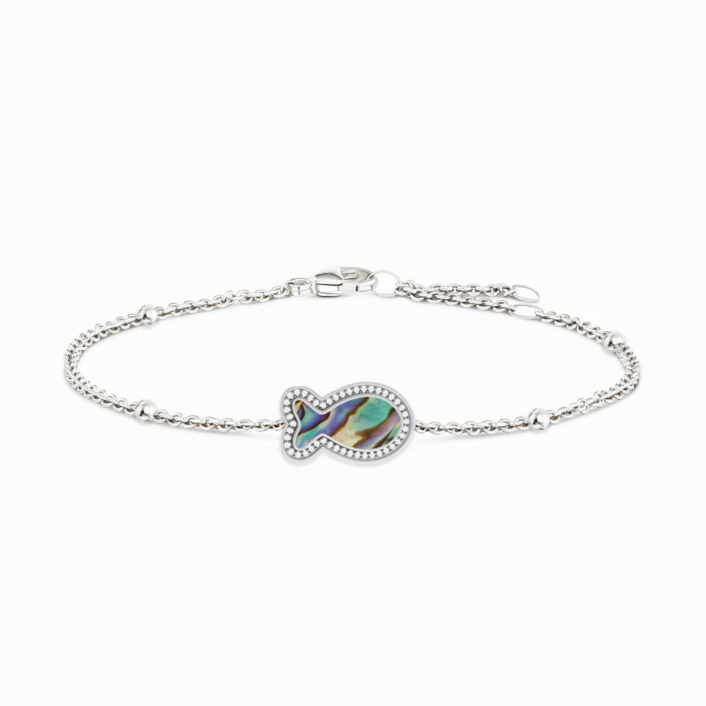 "Mini" Fish Ocean Pearl Silver Bracelet