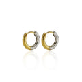 Gold &amp; Silver Textured Hoop Earrings 