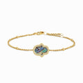 "Mini" Hamsa Hand Ocean Mother of Pearl Silver Bracelet