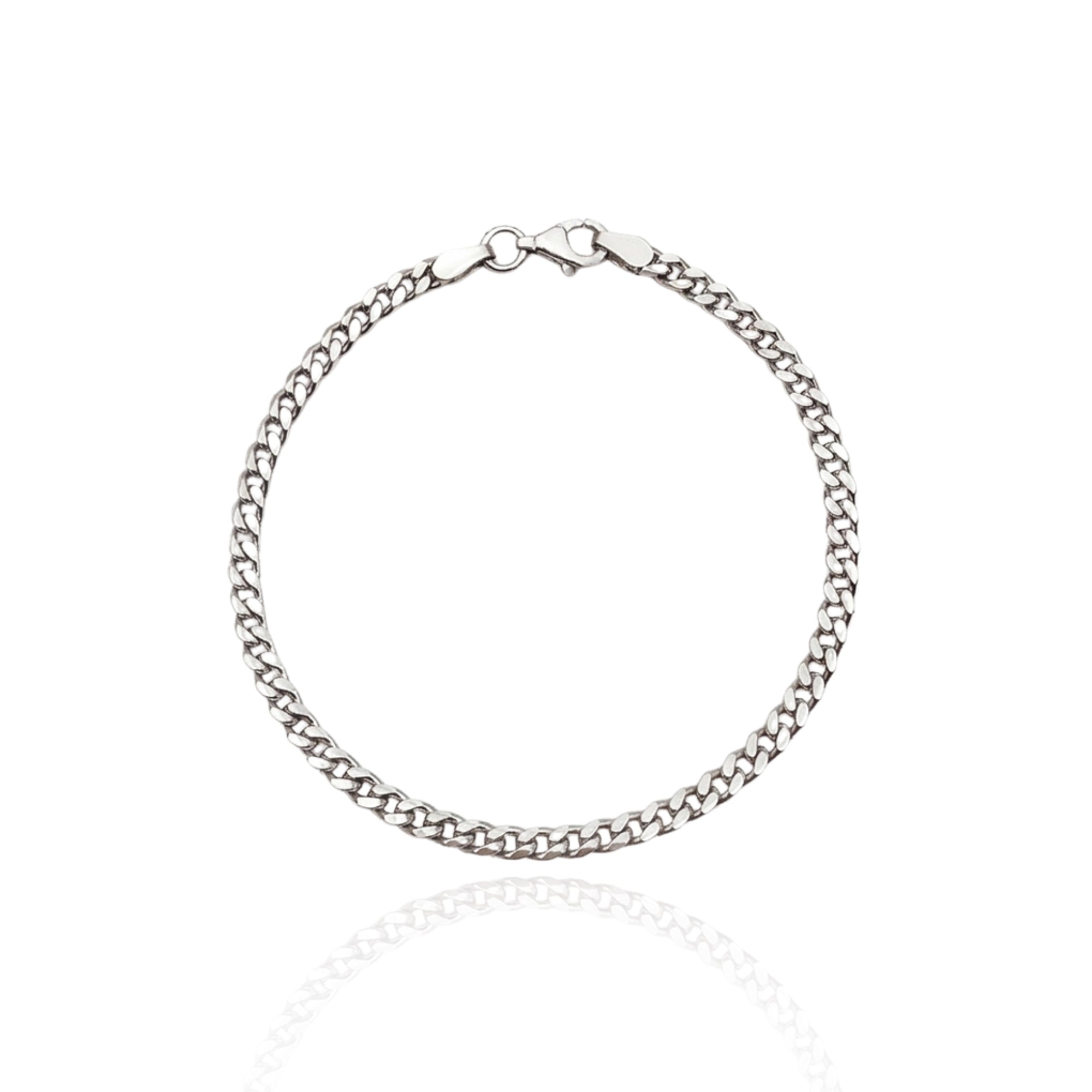 GJ Curb Chain Thin Gümüş Bileklik