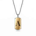 Initial Big Frame Two Tone Silver Necklace