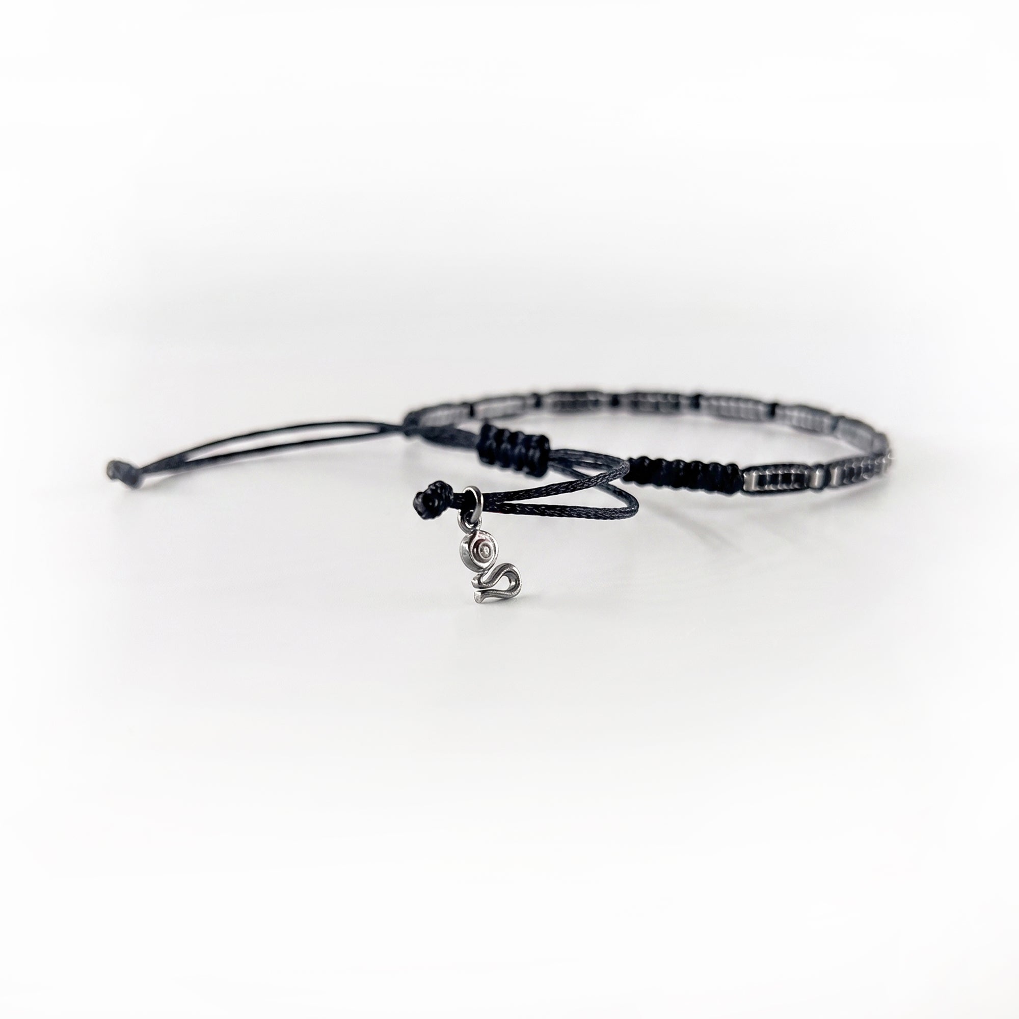 Onyx Bar Black Cord Bracelet