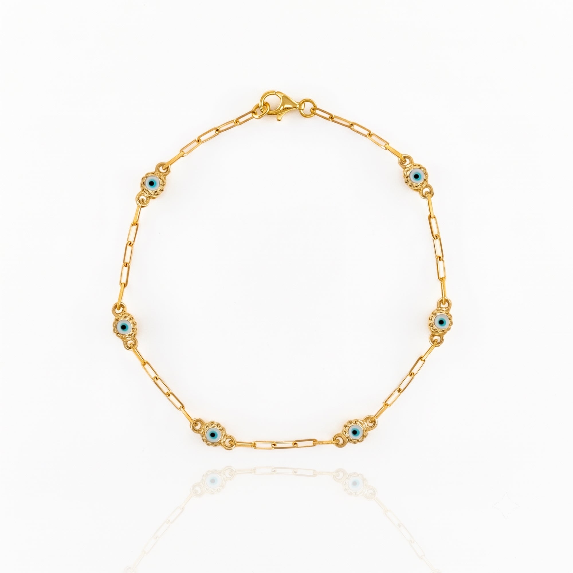 Evil Eye Enamel Silver Bracelet 