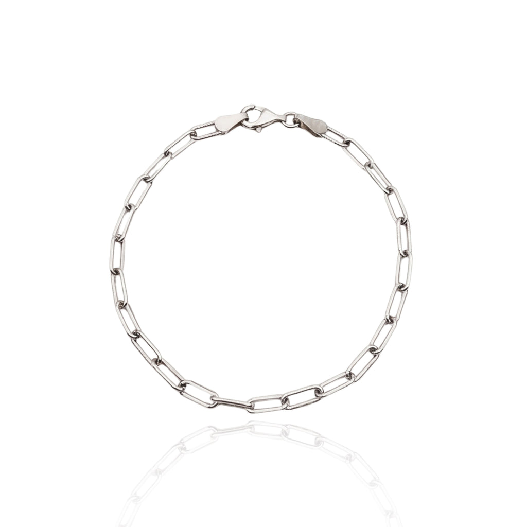 GJ Forse Chain Oksitli Gümüş Bileklik