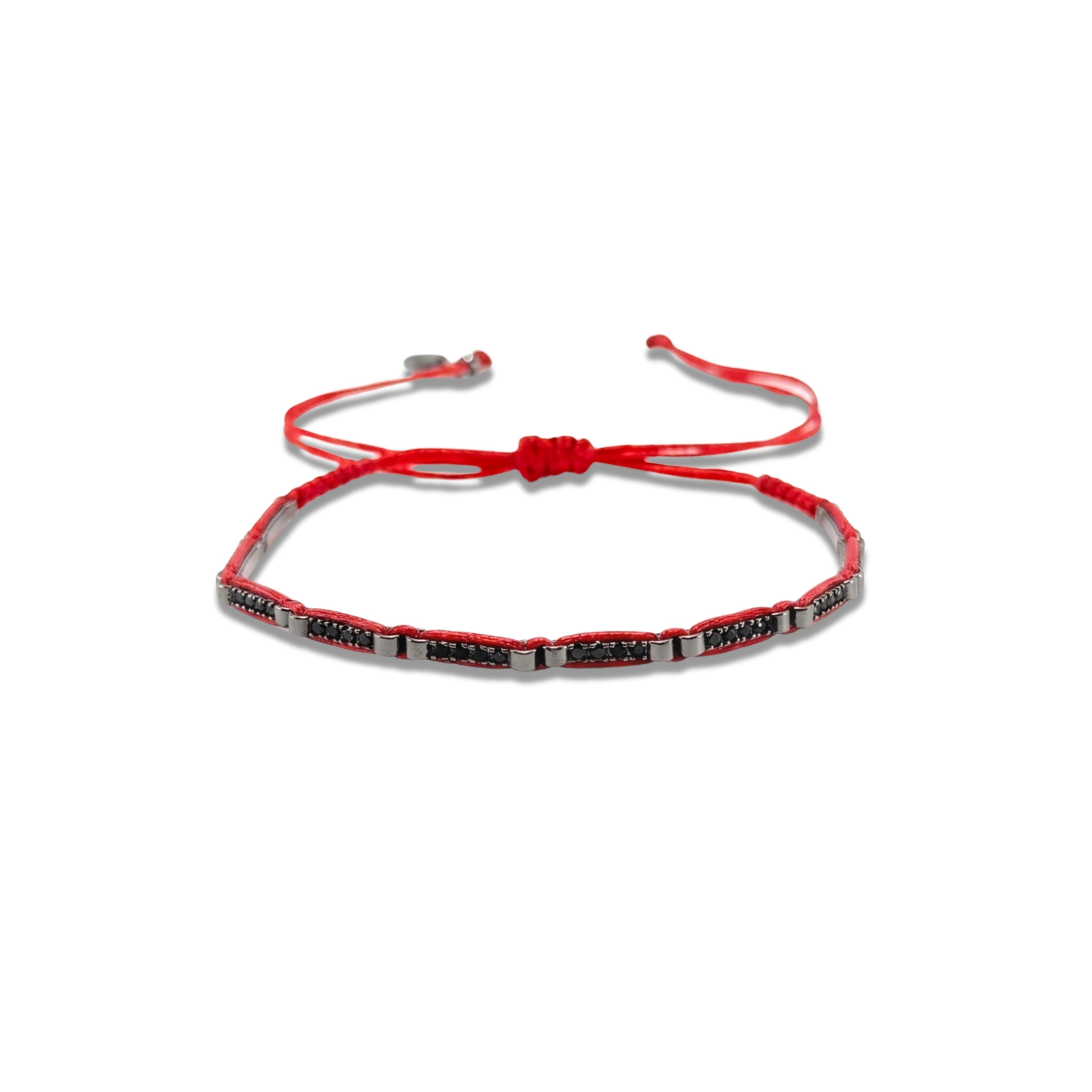 Onyx Bar Red Cord Bracelet