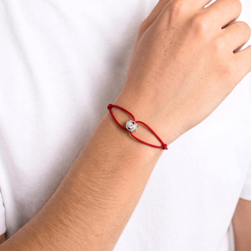 G-Ball Red Gold Plated Silver Cord Bracelet