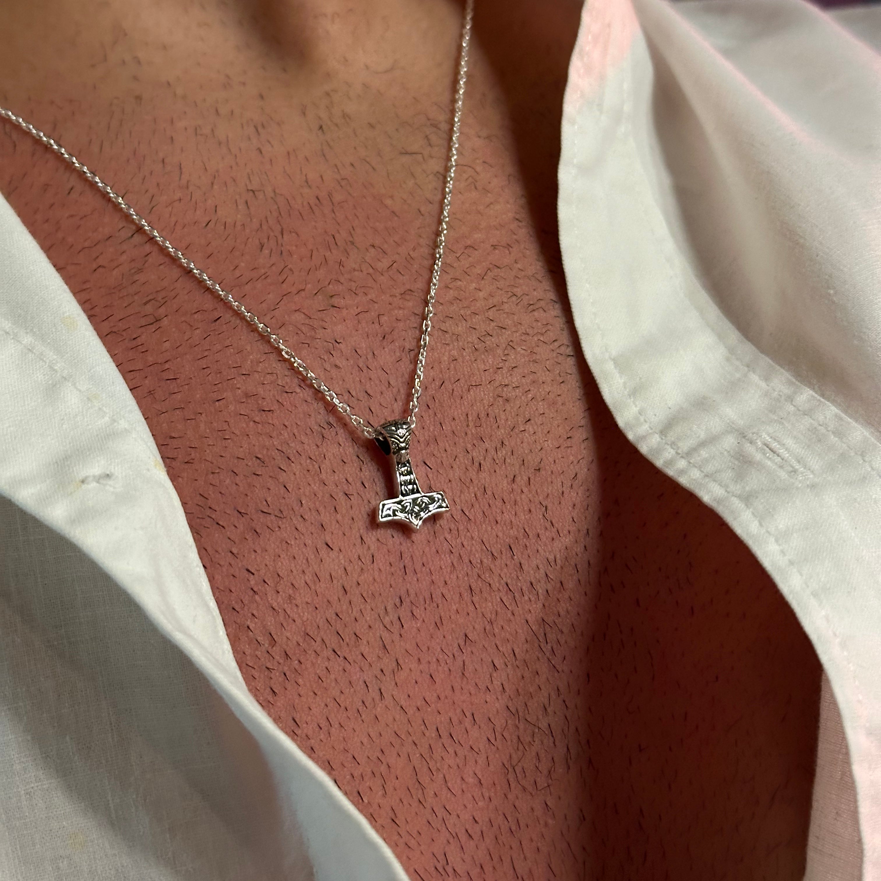 Viking Mjolnir Gümüş Kolye