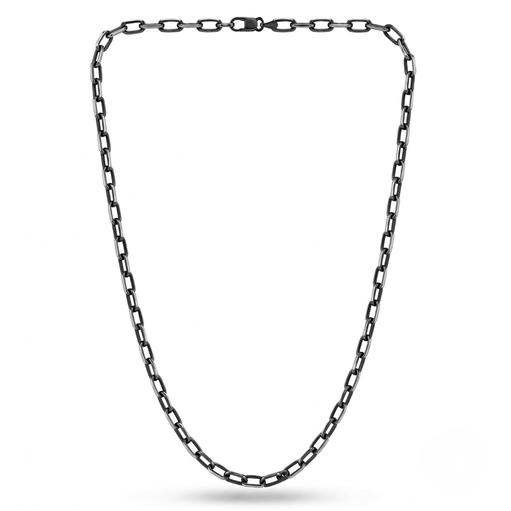 GJ Forse Chain Oksitli Gümüş Kolye