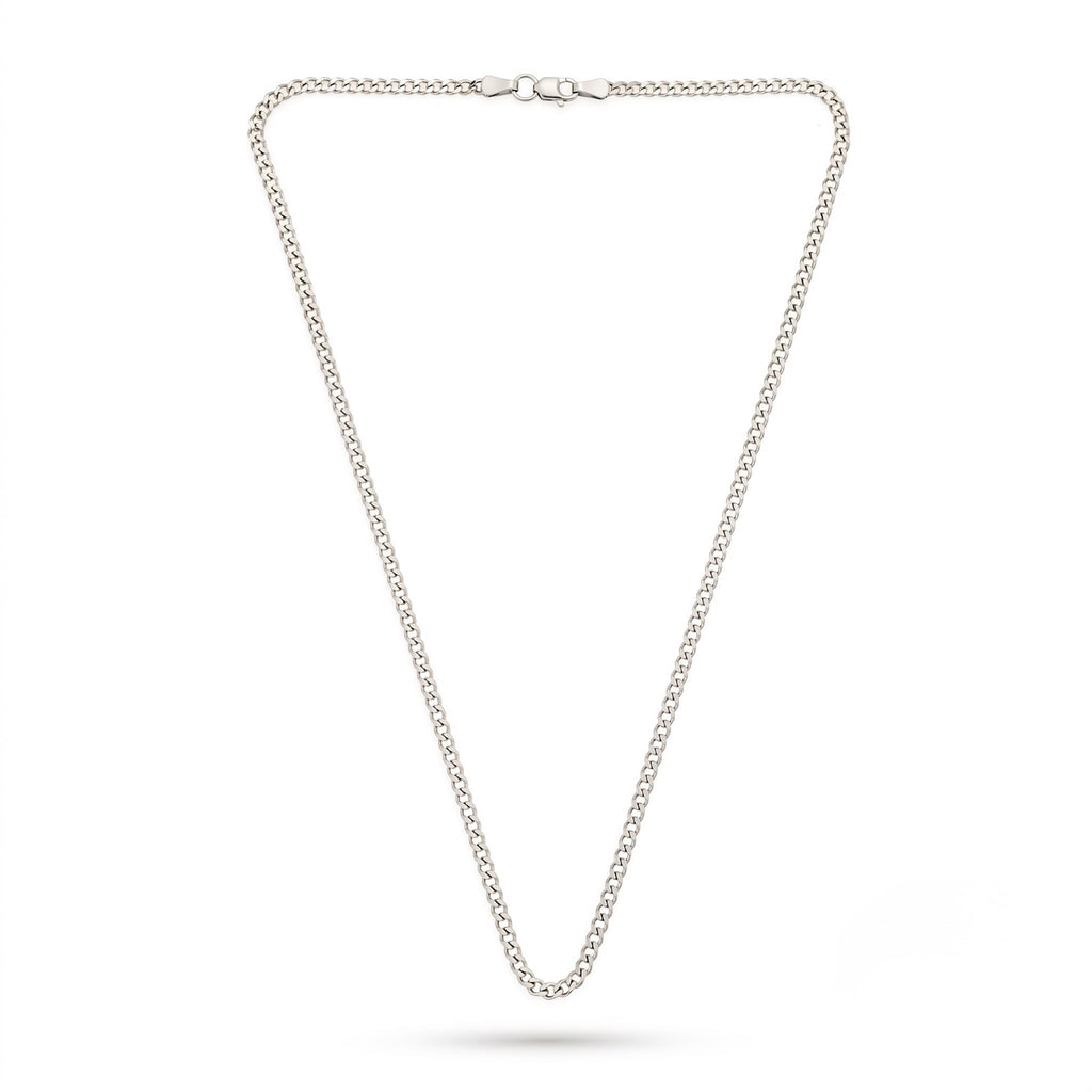 GJ King Chain Silver Bracelet with White Stones 
