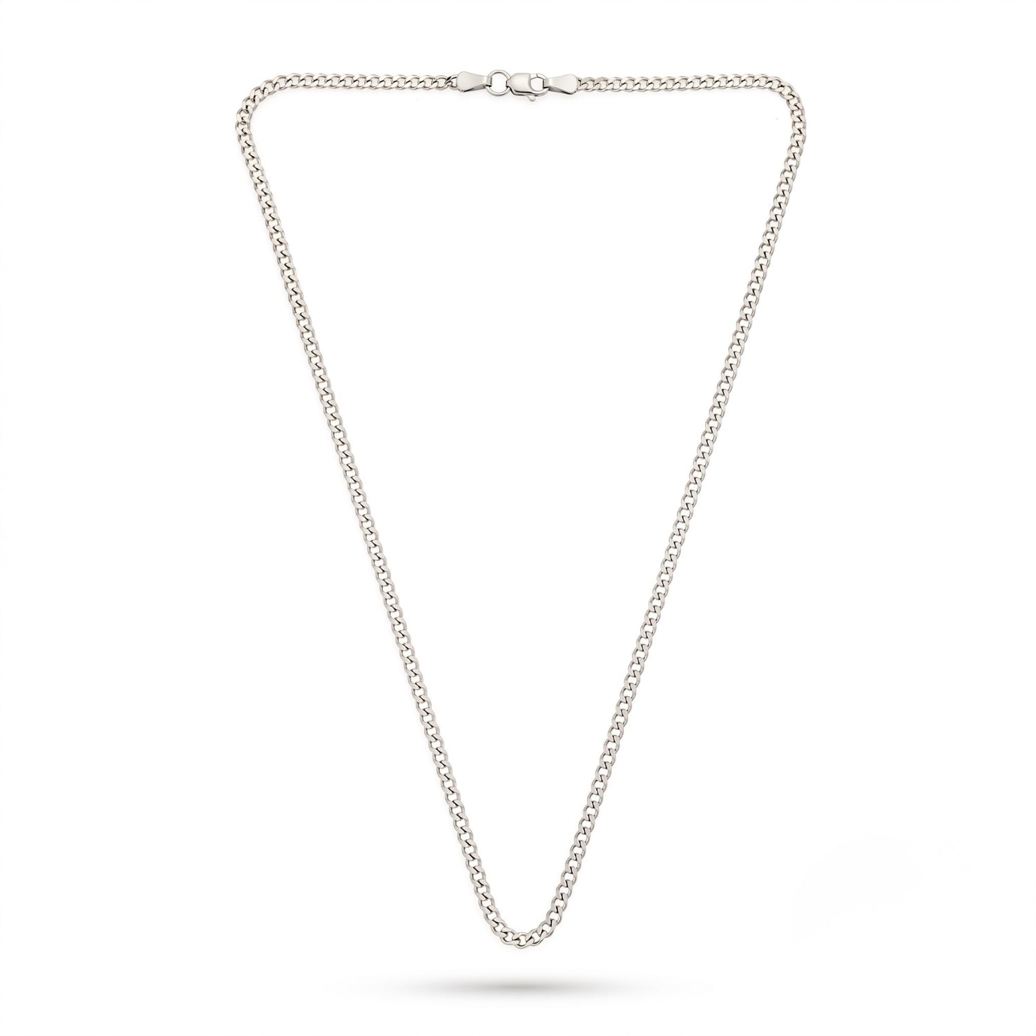 GJ King Chain Silver Bracelet with White Stones 