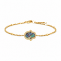 "Mini" Hamsa Hand Ocean Mother of Pearl Silver Bracelet