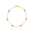 Evil Eye Enamel Gold Plated Silver Bracelet 