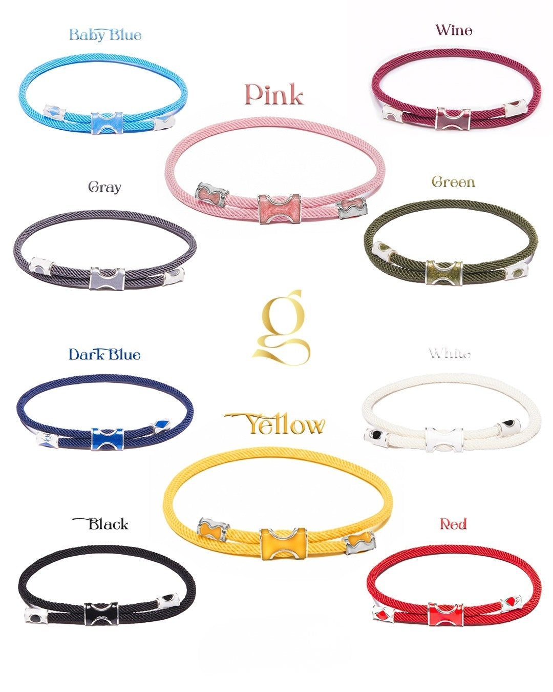 Gosi Gümüş Şans Bilekliği - Siyah