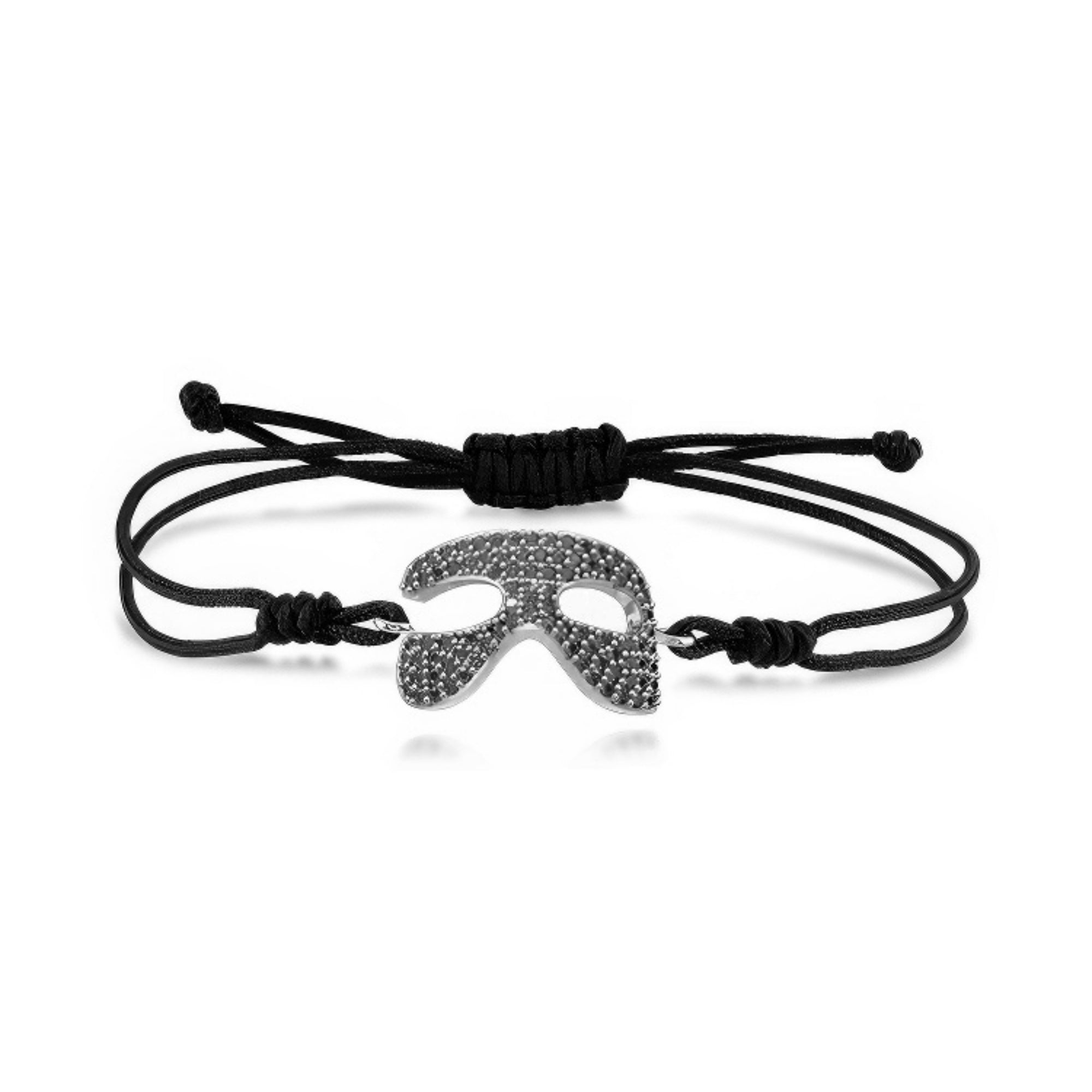 Gosi x Men Siyah İpli Maske Gümüş Bileklik