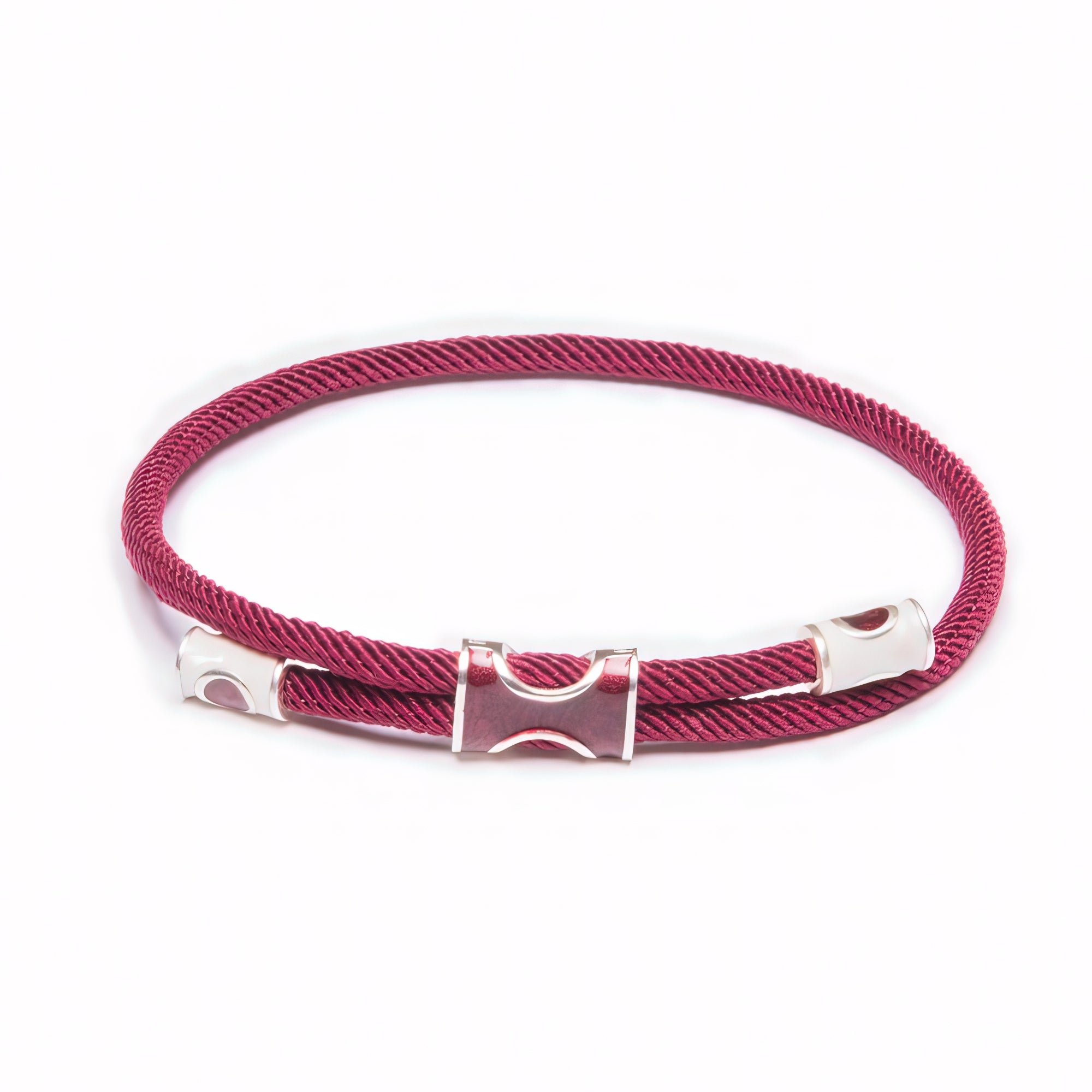 Gosi Gümüş Şans Bilekliği - Bordo