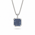 Midnight Square Frame Pavé Silver Necklace