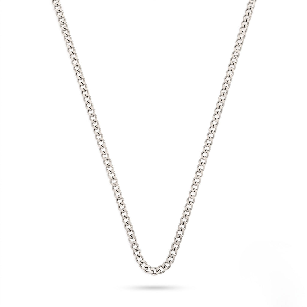 GJ King Chain Silver Bracelet with White Stones 