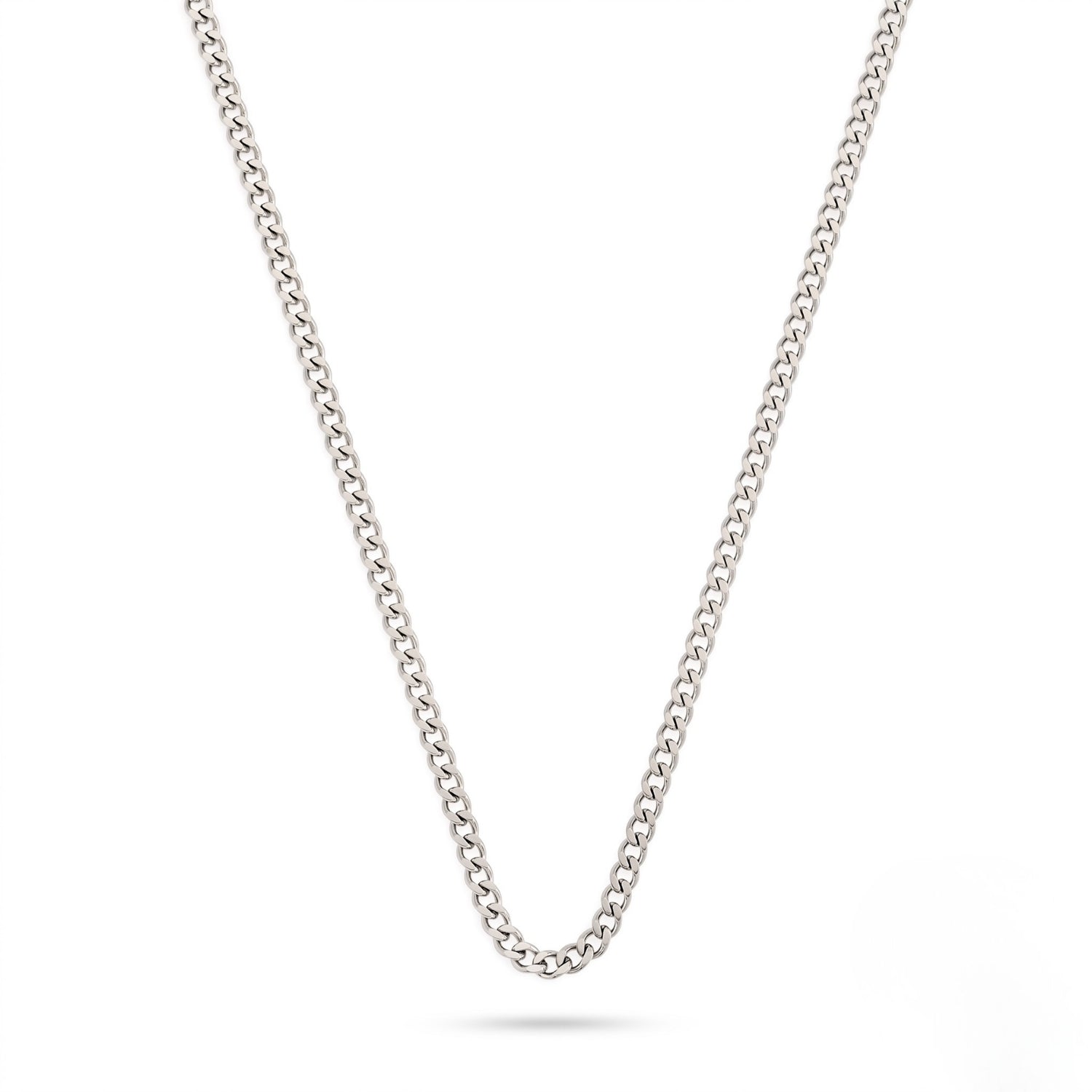 GJ King Chain Silver Bracelet with White Stones 