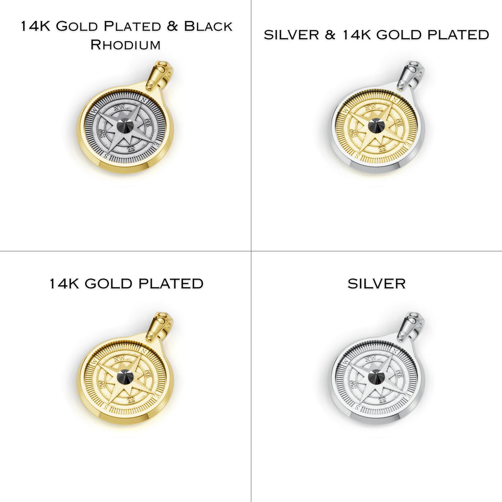 S26® 0.10 Carat Black Diamond Compass Necklace