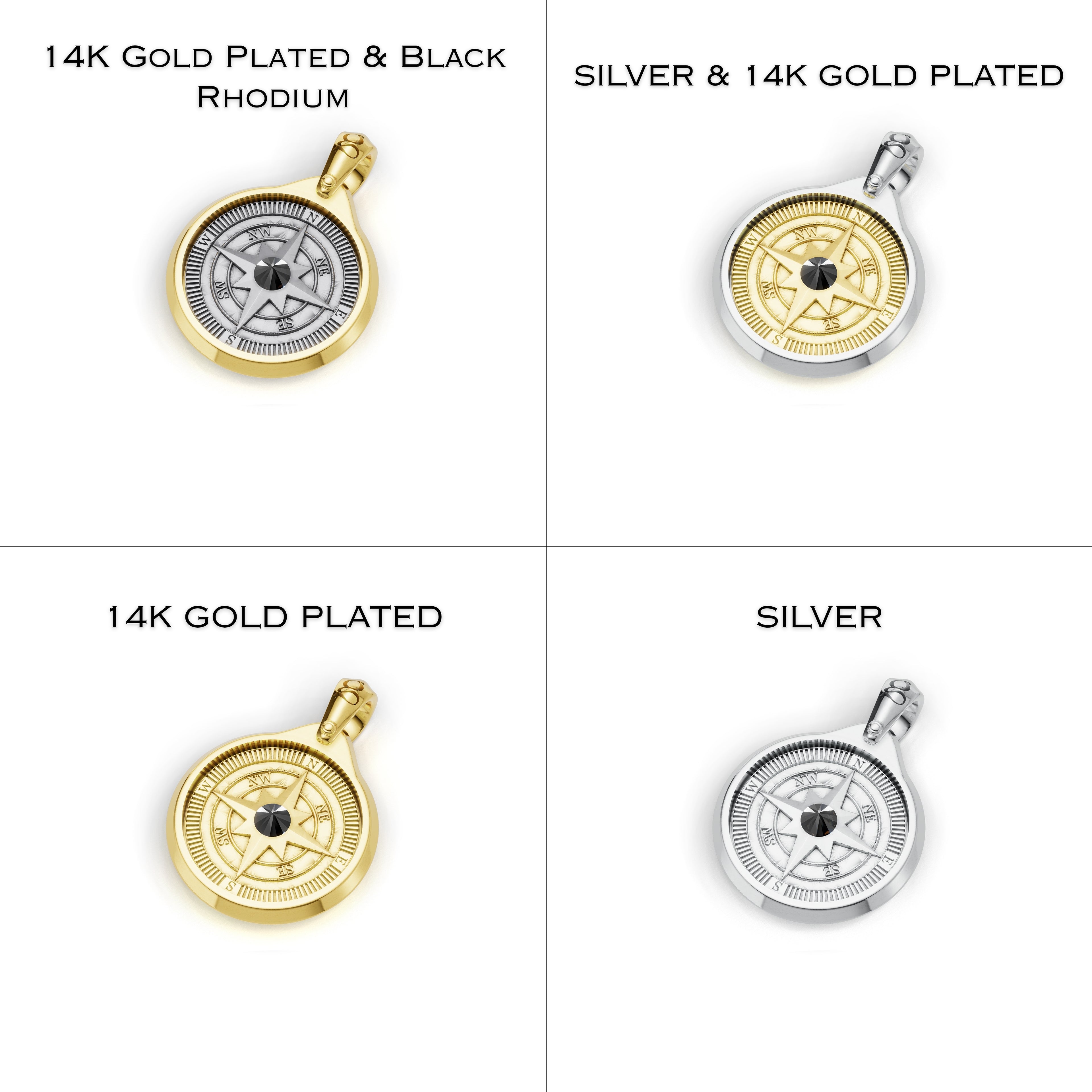 S26® 0.10 Carat Black Diamond Compass Necklace