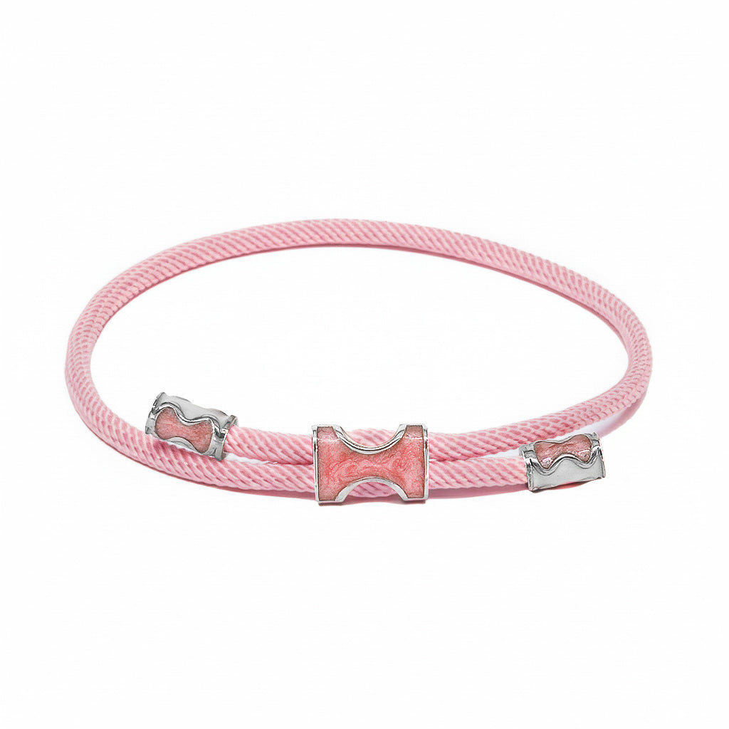 Gosi Gümüş Şans Bilekliği - Pembe