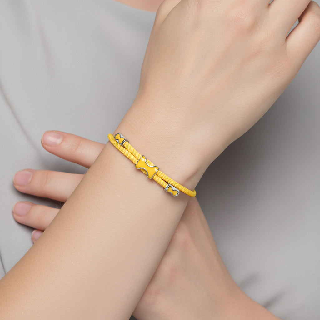 Gosi Gümüş Şans Bilekliği - Sarı