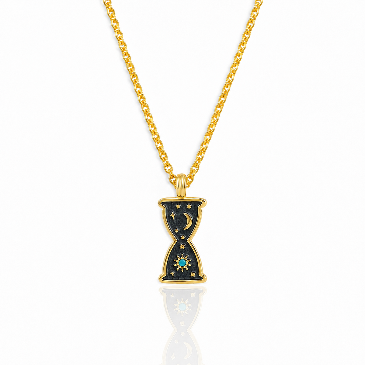 Hourglass "Day" Gold Plated Silver Necklace