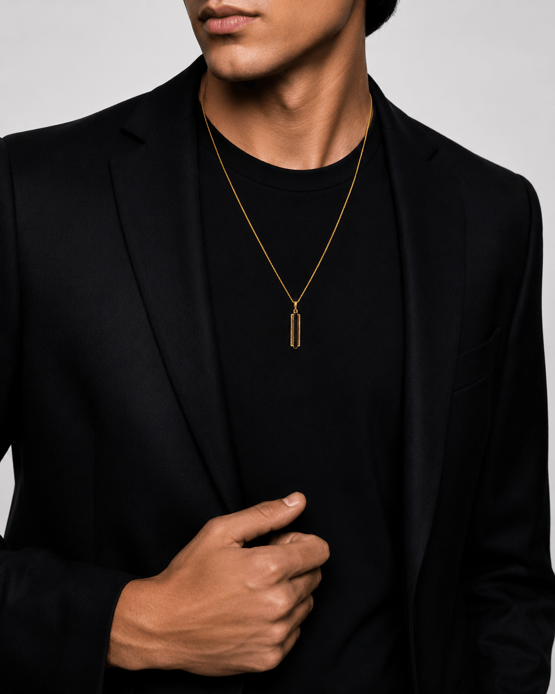 Onyx Snake Skin Design Gold Plated Silver Necklace 