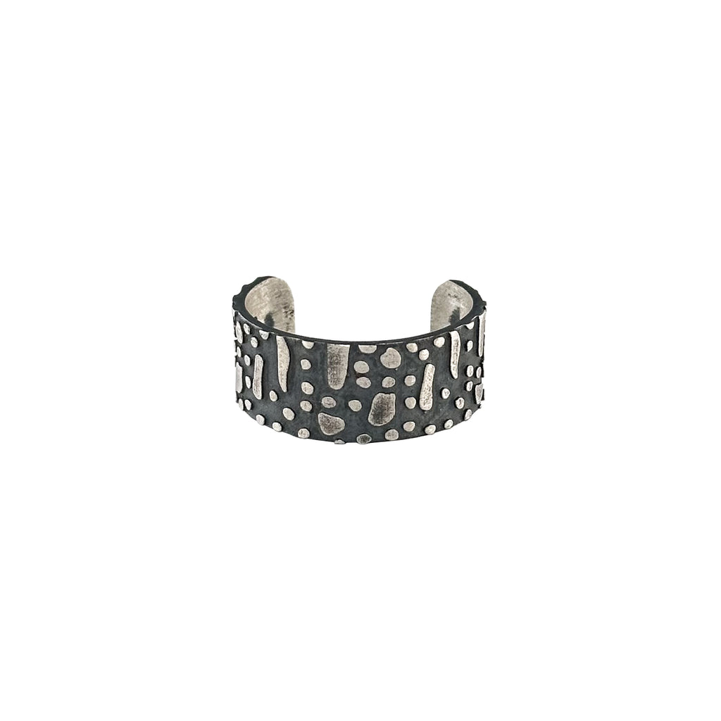 Textured Silver Oxide Ring