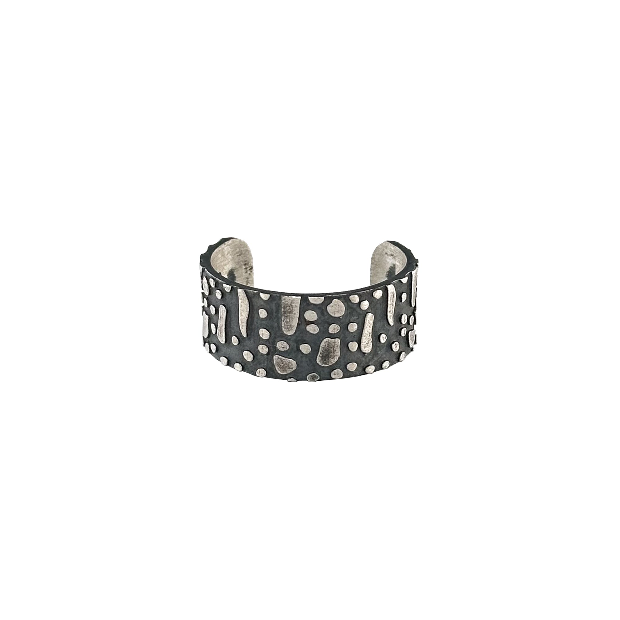 Textured Silver Oxide Ring