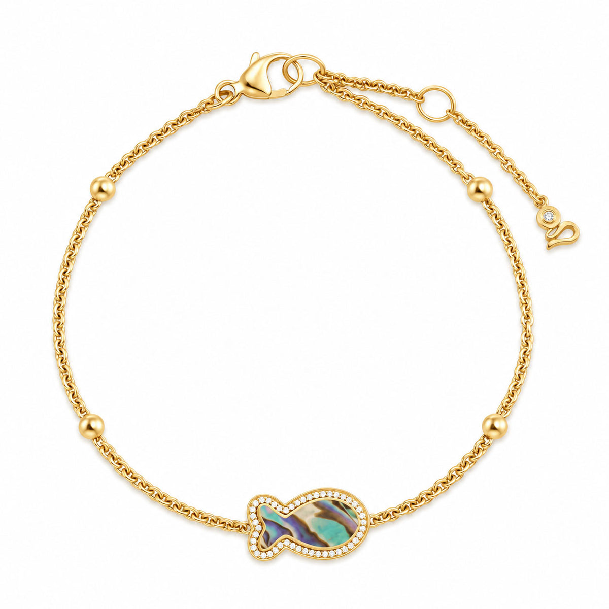 "Mini" Fish Ocean Pearl Silver Bracelet