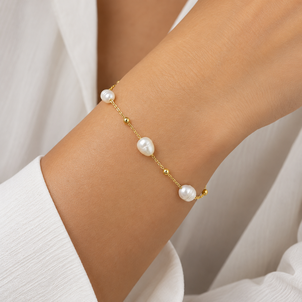 Pearl Dream Gold Plated Silver Bracelet 