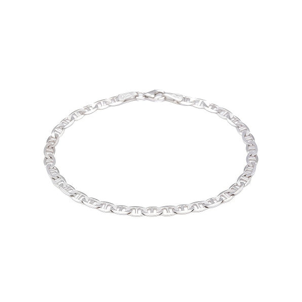 GJ Bar Chain Silver Bracelet 
