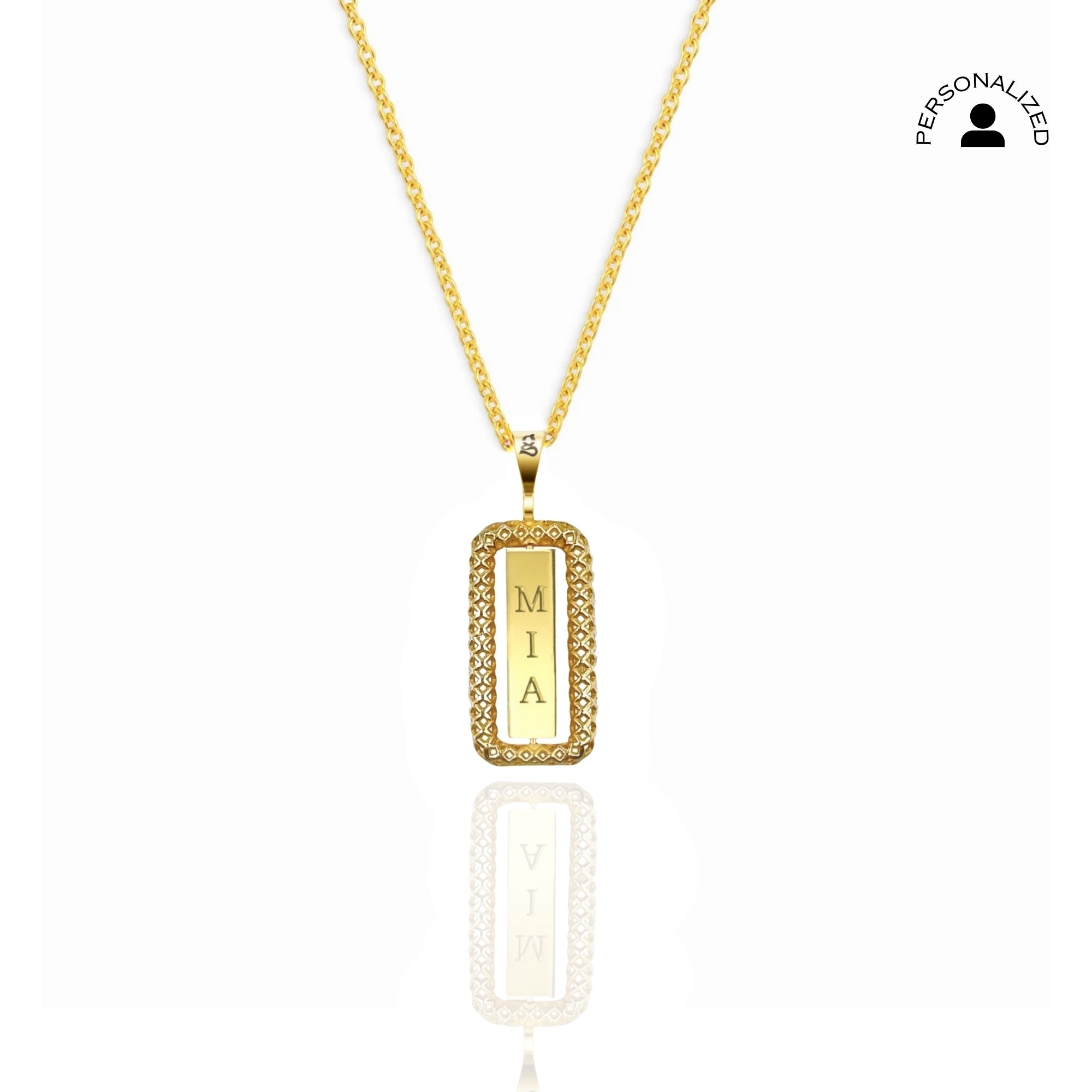 Kişiselleştirilebilir Spinner Gümüş Kolye - Küçük