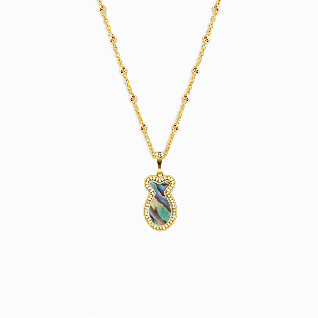 Fish Ocean Mother-of-Pearl Silver Necklace 