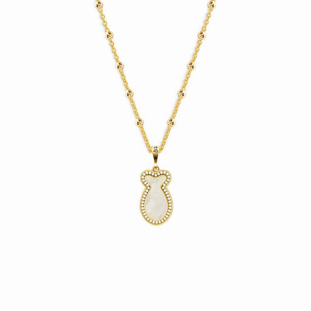 Fish Mother-of-Pearl Silver Necklace