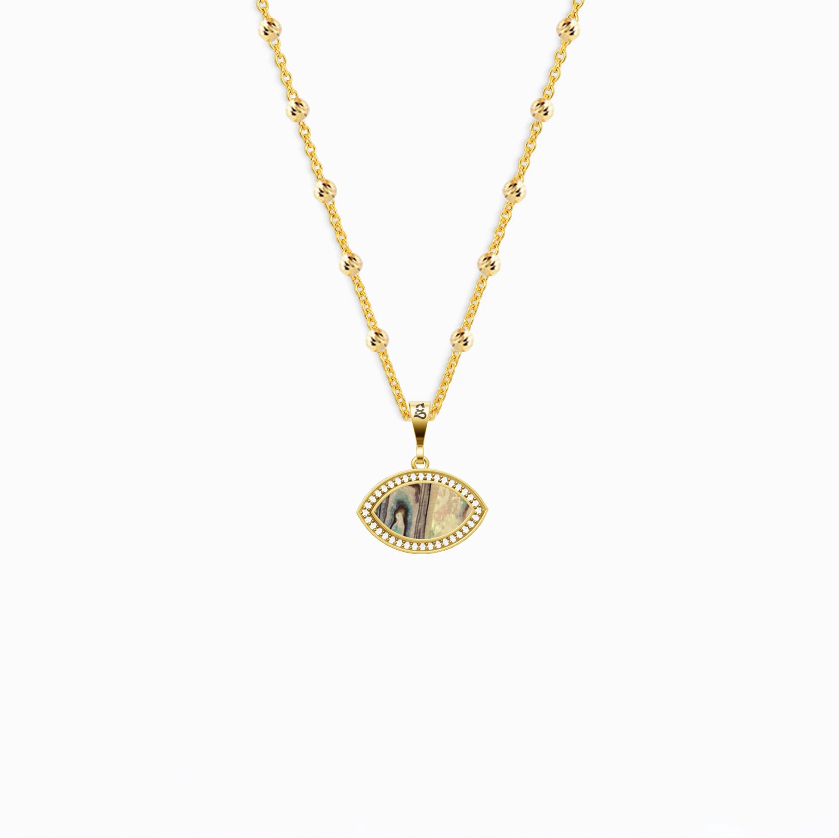 Marquise Ocean Mother-of-Pearl Silver Necklace 