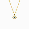 Marquise Mother-of-Pearl Eye Silver Necklace 