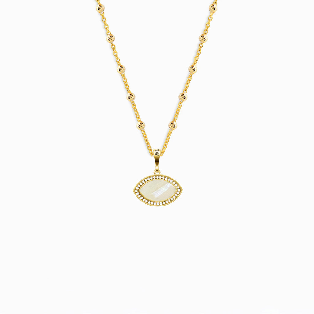 Marquise Mother-of-Pearl Silver Necklace 