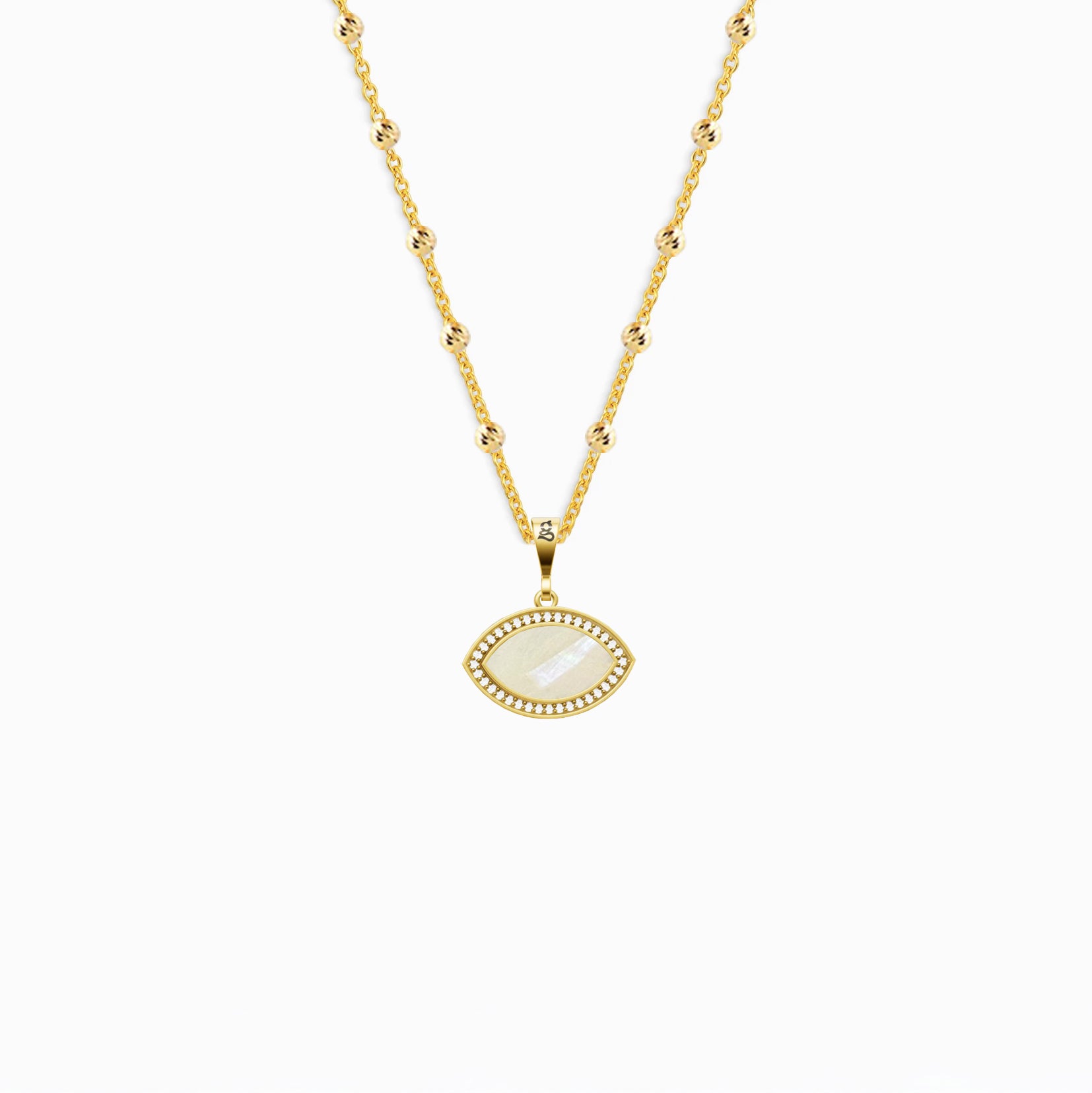 Marquise Mother-of-Pearl Silver Necklace 